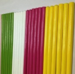colorful varnished broom stick